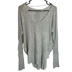 Free People We the Free Catalina Thermal Gray Long Sleeve Top, size Small